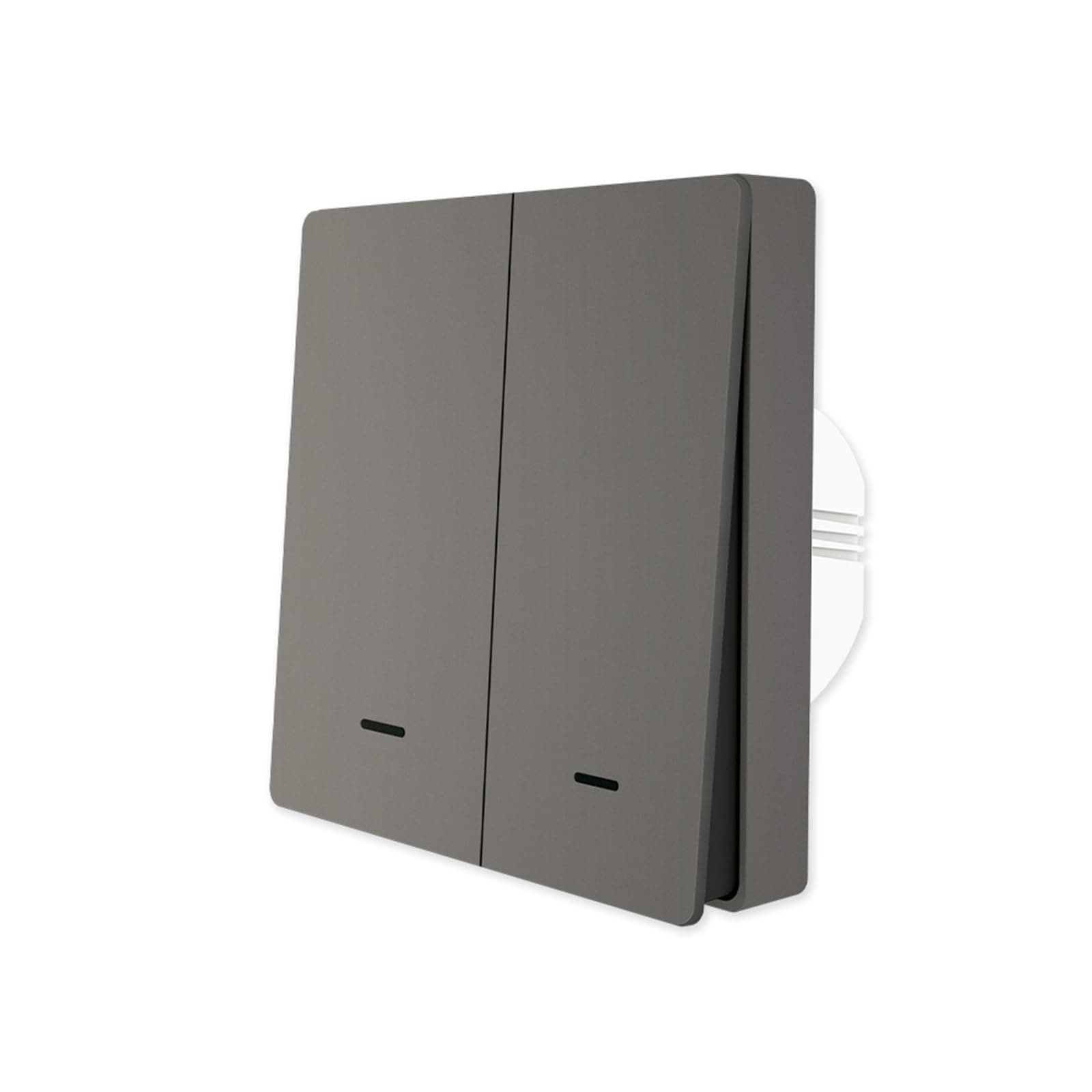 ZigBee Smart Wall Light Switch No Neutral Wire Required, No Capacitor Needed, Smart Life Tuya Remote Control, Works with Alexa, Google Home, Tuya ZigBee Hub Required, 2 Gang, Grey