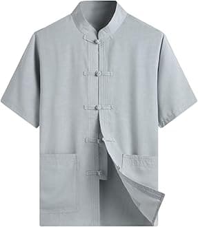 ZooBoo Chinese Clothing Tang Suit - Kung Fu Short Sleeve Shirt for Men