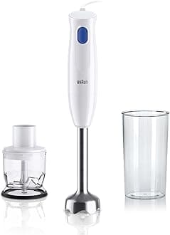 MultiQuick 1 Hand Blender, 450 W, Chopper 350ml, Metal, 1 speed, Lightweight, BPA free, Dishwasher, WHITE - MQ 10.201 M WH