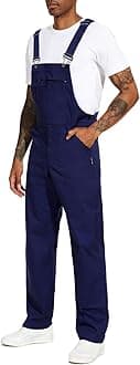 WORK IDEA Men's Bib Overalls,Men's Overalls Workwear Lightweight with Adjustable Straps and Pockets
