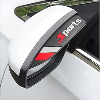 2PCS Rear View Mirror Rain Eyebrows, Waterproof PVC Auto Side Mirror Rainproof Guard, Sports Visor Smoke Cover, Universal Exterior Accessories for Most Cars (Sport/Red)