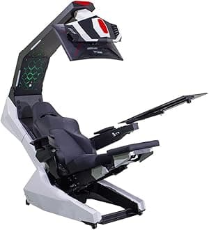 Imperatorworks R1 Pro White Computer Chair with Massage and Speakers and Support 3 Monitors White Structure