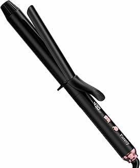 Long Barrel Curling Iron 1 1/4 inch, 1.25 Inch Curling Iron for Long Hair, Infused Argan Oil & Keratin, Lasting Styling, 11 Adjustable Temp, Include Clips & Silicone Pad