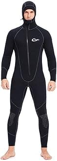 Wetsuits Men's Ultra Stretch 7Mm Neoprene Wetsuit, Winter Warm Front Zip Full Body Diving Suit for Snorkeling Scuba Diving Swimming Surfing