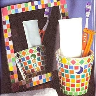 BTMIEY 200g Mixed Color Crystal Mosaic Tiles, Tiny Mini Mosaic Tile DIY Hobbies Children Handmade Crystal Craft for Craft Bathroom Kitchen Home Decoration DIY Art Projects (White Series)