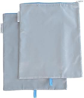 MUMI Shoe Bags - Shoe Organizer Travel Shoe Bag - Gym and Closet Shoe Storage Organizer Bags - 12 x 15 inches Shoe Bag for Storage Set of 2, Blue, S