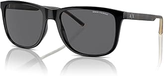 Armani Exchange Man Sunglasses Shiny Grey Frame, Mirror Black Lenses, 57MM