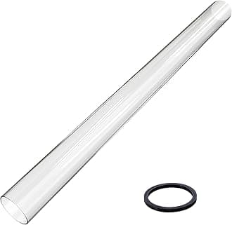 Patio Heater Glass Tube Replacement, 49.5 x 4" Replacement Parts with Ring, Outdoor Replacement Parts for 4-Sided Pyramid Heater, Glass Tube Model for GSH, BFC, HLDS01, WH-H90