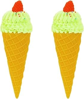 2PCS Simulated Artificial Ice Cream Decor Fake Dessert Display Fake Dessert Models Food Display for Bakery Photography Home Kitchen Lifelike (Raspberry Model)