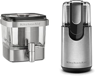KCM4212SX Cold Brew Coffee Maker-Brushed Stainless Steel, 28 ounce & Blade Coffee Grinder - Onyx Black