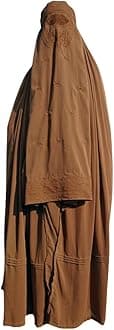 Authentic Women's Afghan Burka Black Blue Red Brown White Jilbab Abaya Afghanistan Taliban Veil Niqab – Free Size Cool Kaftans - Brown - One Size
