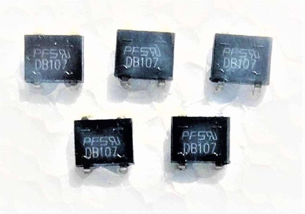 Vasp Electronics Bridge Rectifier DB107 1a 1000v DIP-4 Through Hole PCB Mount Type - Pack of 5