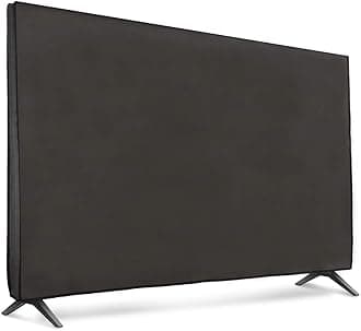 kwmobile Dust Cover for 75" TV - Fabric TV Display Protector for Flat Screen TVs - Dark Grey