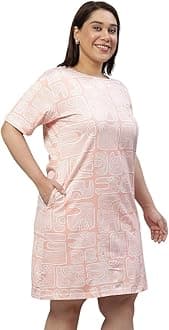Wear Your Opinion Women's Plus Size Knee Length Western T-Shirt Dress (Design: Abstract Doodle, 3XL, White)