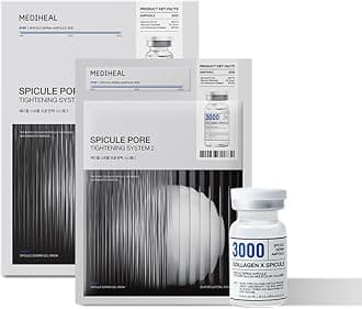 Mediheal Collagen Spicule Pore Care System 4 pcs - Serum & Gel Mask Set. 3,000 ppm Purity Spicule & Micro Collagen Included. 2-Step Pore Care System with Spicule Collagen Ampoule & Collagen Gel Mask