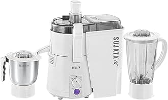 Sujata Powermatic Plus 900 Watts Juicer Mixer Grinder | 22000 Rotations Per Min | 90 Minutes Continuous Running | 2 Versatile Jars 1750 ml and 1000 ml