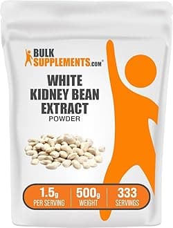 BulkSupplements.com White Kidney Bean Extract Powder - White Kidney Bean Powder - Herbal Supplement - Gluten Free, 1.5g per Serving, 500g (1.1 lbs) (Pack of 1)