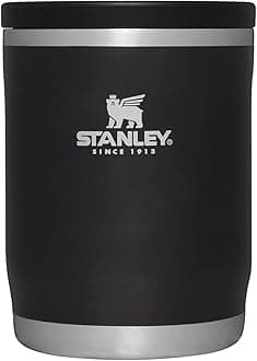 Stanley Adventure To-Go Food Jar 18 oz | Vacuum Insulated Food Container | Wide Mouth Screw On Lid | Packable for Travel | Stainless Steel with Leakproof Lid | BPA-Free | Black Glow