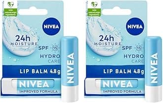 Lip Balm Hydro Care with SPF 15 (4.8g), Hydrating Lip Balm with Shea Butter, Natural Oils and Vitamins, Provides 24 Hour Moisture and Protection, Lip Care, 1 unit (Pack of 2)