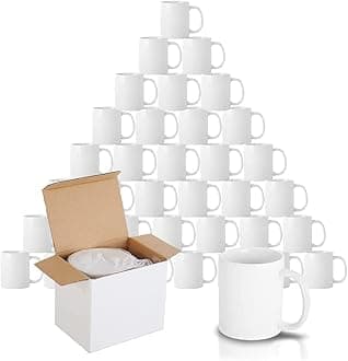 144 x Sublimation Mugs Blank 11oz White Sublimation Coffee Mugs Large Handle Sublimation Cups with Gift Boxes