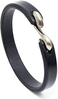 Mens Genuine Leather Bracelet - Handmade Adjustable Leather Cuff Bracelet punk Style leather wrap Wristband for Men