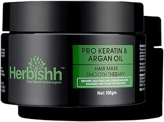 Herbishh Argan Hair Mask-Deep Conditioning & Hydration For Healthier Looking Hair-100gm for very Dry, Weak, Stressed Out Hair, No Silicones, No Sulphates, No Parabens