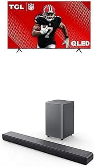 TCL 75-Inch Q65 QLED 4K UHD Smart TV with Google TV (75Q651G, 2024 Model) S55H S Class 2.1 Channel Sound Bar with Dolby Atmos