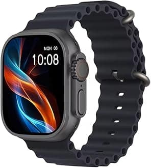 Smart Watch for Girls Boys Teens Men Women with Blood Pressure Monitor Fitness Tracker Call and App Notifications - Black Dial & Strap