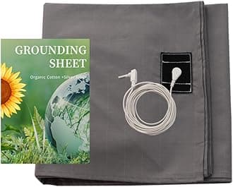 Grounding Sheets,for All Mattress Size,Organic Cotton + Silver Fiber,Grounding Sheets Sleeping Earth Grounded Mat, with Cord (27 * 52IN-Grey)