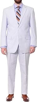 Emigre Men's 100% Cotton Striped Seersucker Suit