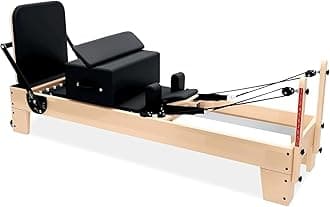 - Professional Pilates Reformer Machine with Jumpboard, Reformer Box, and Foot Straps – Studio-Grade Pilates Equipment for Home Use, Adjustable Resistance & Smooth Glide System
