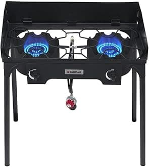 - Camplux Camping Stove 2 Burners, Propane Burner 260,000 BTU, Heavy Duty Gas Stoves for Outdoor Cooking