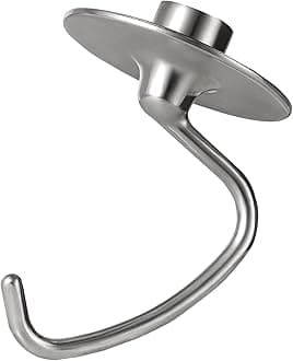 Stainless Steel Dough Hook Attachment for KitchenAid 4.5-5 Quart Tilt-Head Stand Mixer, K45DH Dough Hook Replacement for KSM90 and K45, Mixer Parts Accessories…