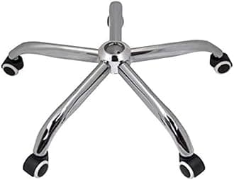 1 PC. Office revolving Chair Parts Chrome Spider Base for Office Chair with Grey Black PU Caster OR Wheel, Shining Chair Base Heavy Duty