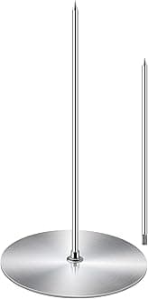 ZAUGONTW Vertical Skewer Grill - Stainless Removable Vertical Brazilian Barbecue Grilling Rack Meat Spit - Perfect for Steak, Whole Chickens, Whole Fish, Large Meat, 1Pack