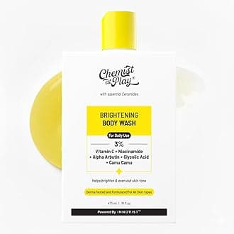 Chemist at Play Brightening Body Wash | Glowing Skin Vitamin C Bodywash | Helps to Reduce Fades Dark Spots, Evens out Skin Tone | Alpha Arbutin | 30X Vitamin C | For Women & Men | 15.9 Fl oz