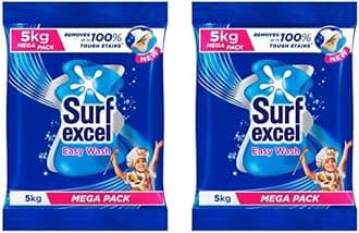 Easy Wash Detergent Powder 5 kg | Superfine Washing Powder | Dissolves Easily & Removes Tough Stains | Suitable for all Washing Machines (Pack of 2)