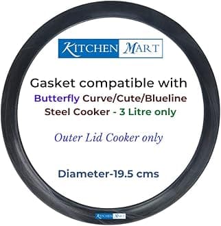 Kitchen Mart Gasket compatible with Butterfly Outer Lid Pressure cooker (For Steel Cookers, 3 Litres)