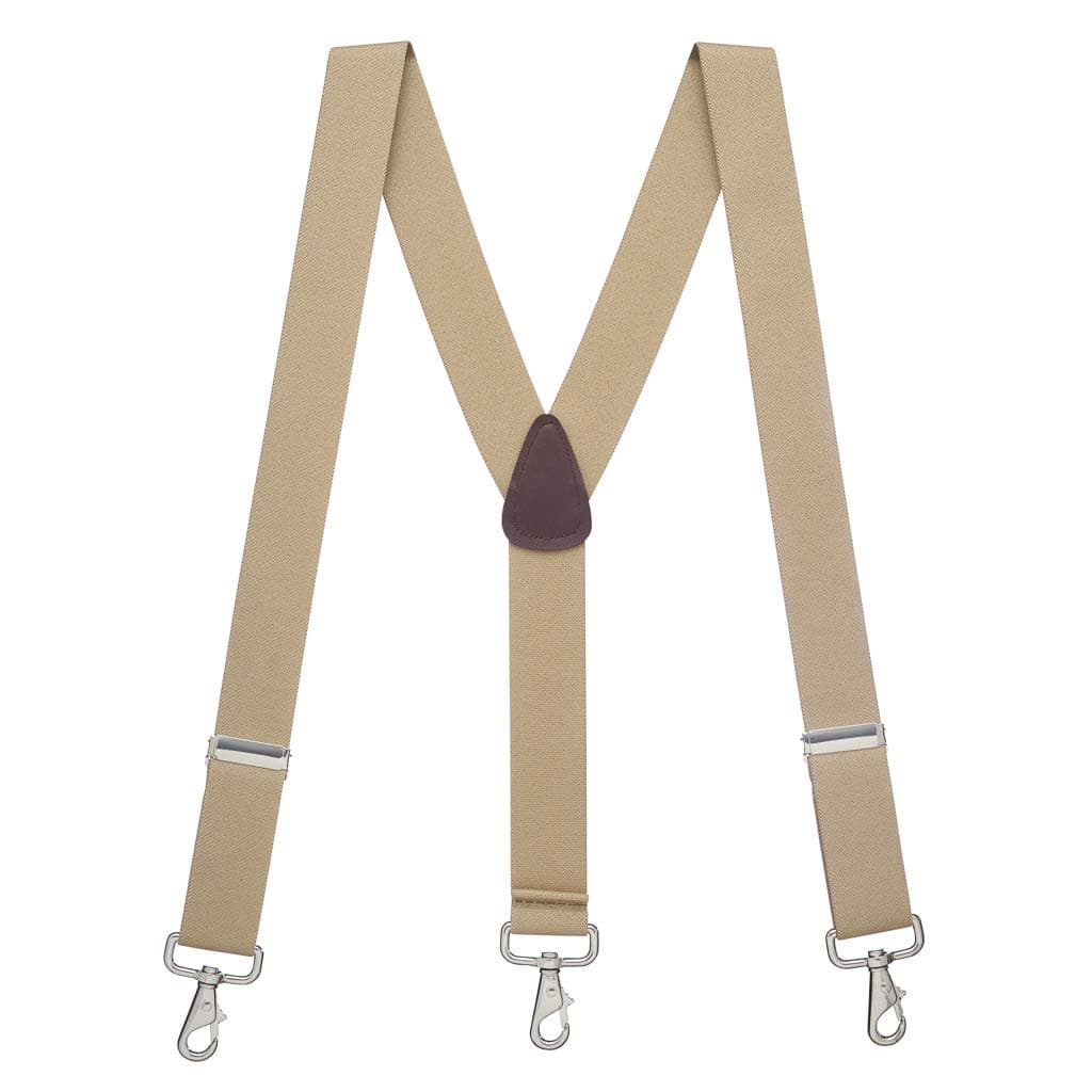 Solid Suspenders -1.5-Inch Wide Elastic - Y-Back - Trigger Snaps - Many Colors & 4 Sizes Including Big & Tall