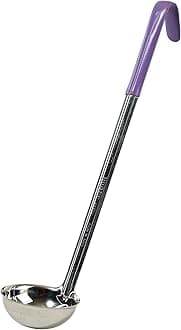 Winco One Piece Stainless Steel Ladle, 4 Ounce, 15.5", Purple