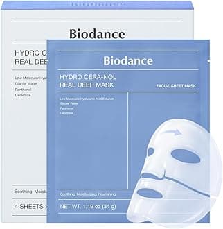Biodance Hydro Cera-nol Real Deep Mask, Overnight Hydrogel Mask, 1.19 oz (34 g), Pack of 4