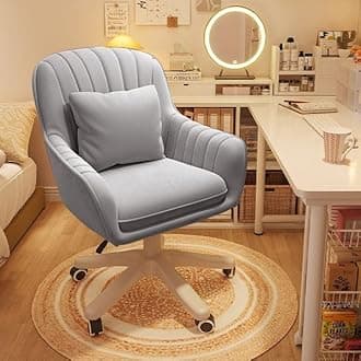 Home Office Chair Computer Chair with Mid-Back Upholstered Modern Tufted Computer Task Chair Swivel Height Adjustable Velvet Accent Chair…