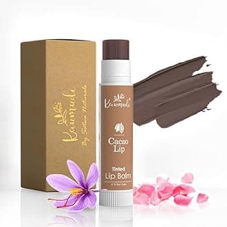Handmade & Natural Lip Balm for Women & Men with Rose Damascena & Saffron Essential Oil (Cacao Lip)