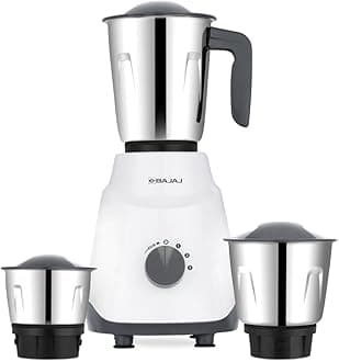 GX1 Ninja Series 500W Mixer Grinder With 3 Jars (Stainless Steel Jars) | Superior Mixie For Kitchen | Durable Mixer Grinder | DuraCut Blades | 2 Yrs Warranty 【White/Grey】