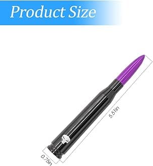 Car Truck Bullet Antenna, 5.5"x0.8" Replacement Short Antenna Mast with Screws Adapter, Skull Design AM/FM Radio Antenna, Automobile Exterior Accessories for Pickup, SUV, Vehicles (Purple)