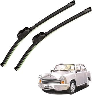 Auto Hub Car Wiper Blade Compatible with Hindustan Ambassdor, Windshield Car Wiper Blades Ambassdor - Set of 2 Pcs (D-12,P-12)