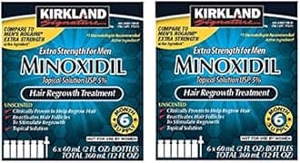 6 Months Kirkland Minoxidil 5 percentage Extra Strength Hair Loss Regrowth Treatment Men, 2 oz (Set of 12)
