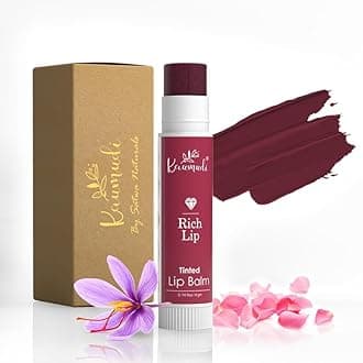 Handmade & 100% Natural 3in1 Lip Balm (Lip Tint | Cheek Tint | Eye Shadow) made with Rose & Saffron Essential oil | Best for Dry, Damaged & Chapped Lips | Hydrates & Moisturizes (Rich Lip)