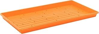 Bootstrap Farmer Microgreen 1020 Trays, Orange 10 Pack, Extra Strength with Holes Shallow Seed Plant Tray Grow Microgreens Wheatgrass Fodder Sprouting