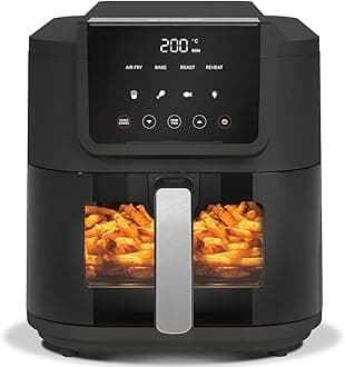 - Nutricook 5L Air Fryer Slim (2025) with 100% Toxin-Free Ceramic Coating—No PTFE, PFAS, PFOA or Microplastics, Clear Window, Light & Large Basket | 1500W, 4 Presets, 2-Year Warranty